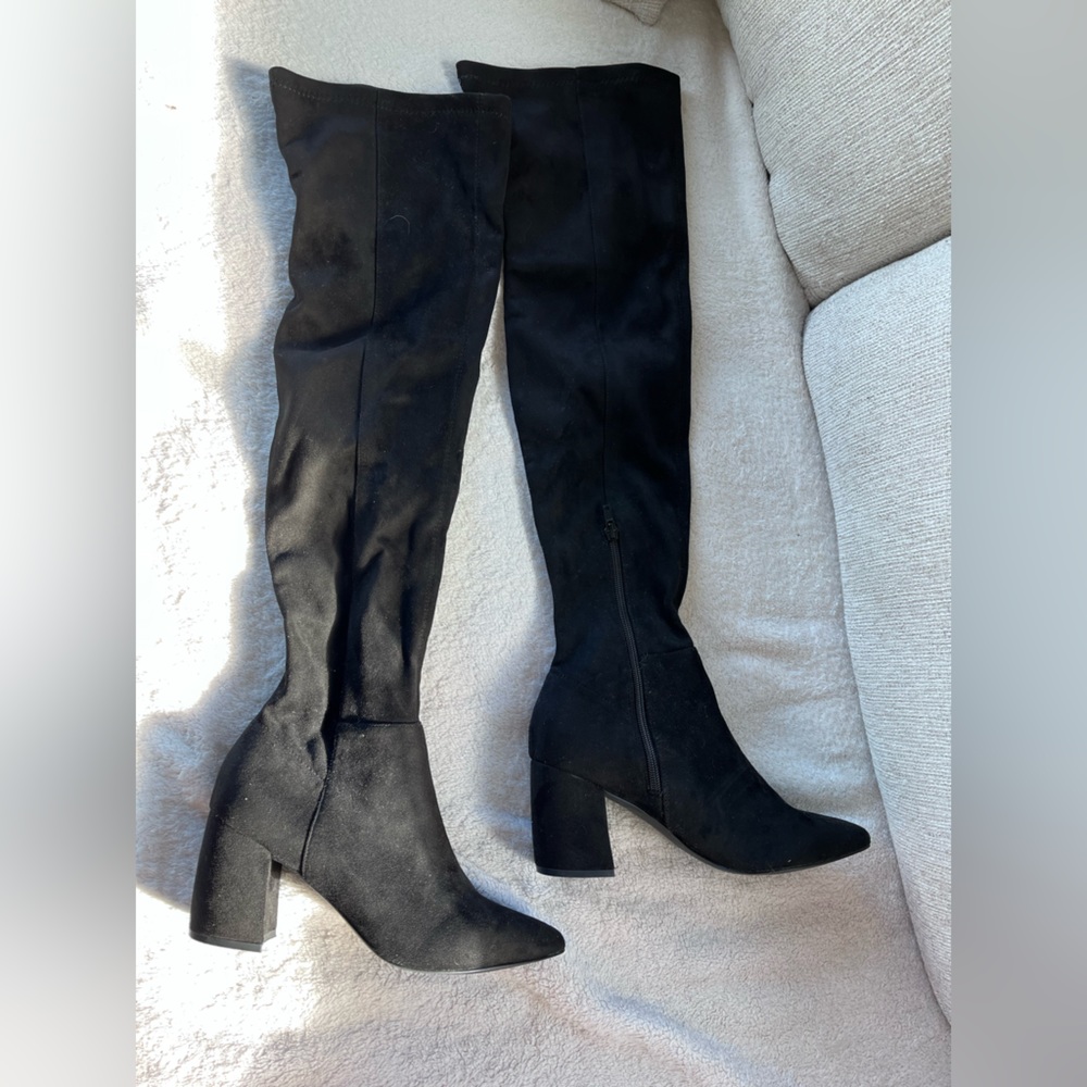 Steve Madden block heel over the knee suede boot NWT